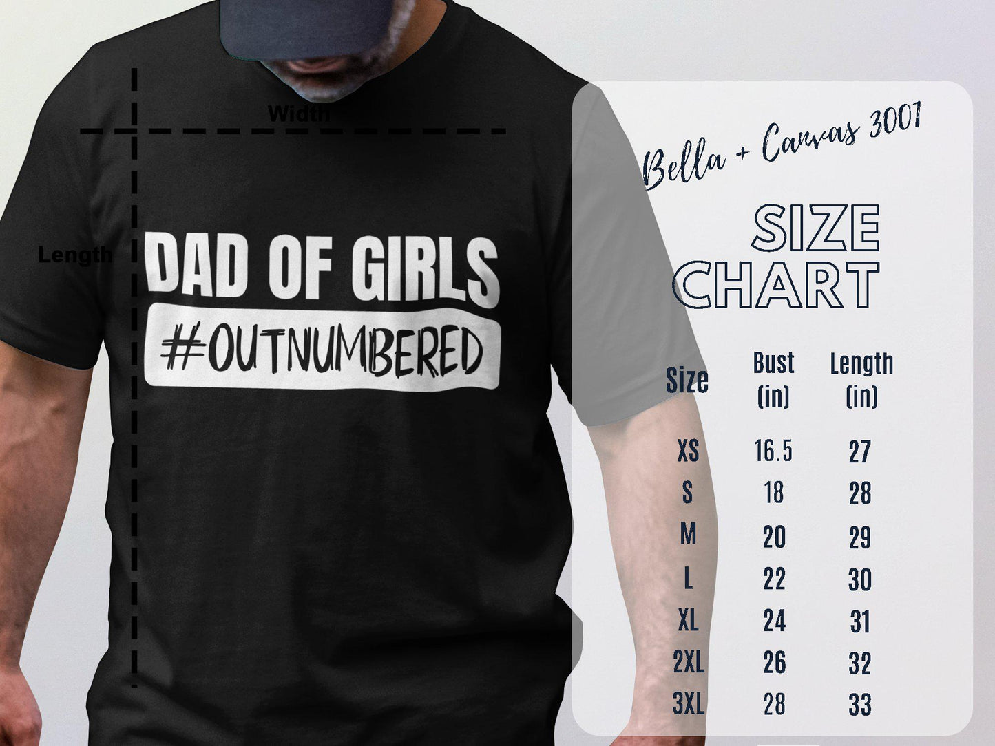 Dad of Girls T-Shirts, Outnumbered Father Tee, Girl Dad Gifts, Father Daughter Shirts, Funny Dad T-Shirts, Fathers Day Presents