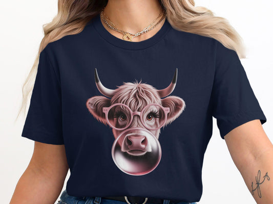 Bubble Gum Cow T-Shirt, Funny Animal Graphic Tee