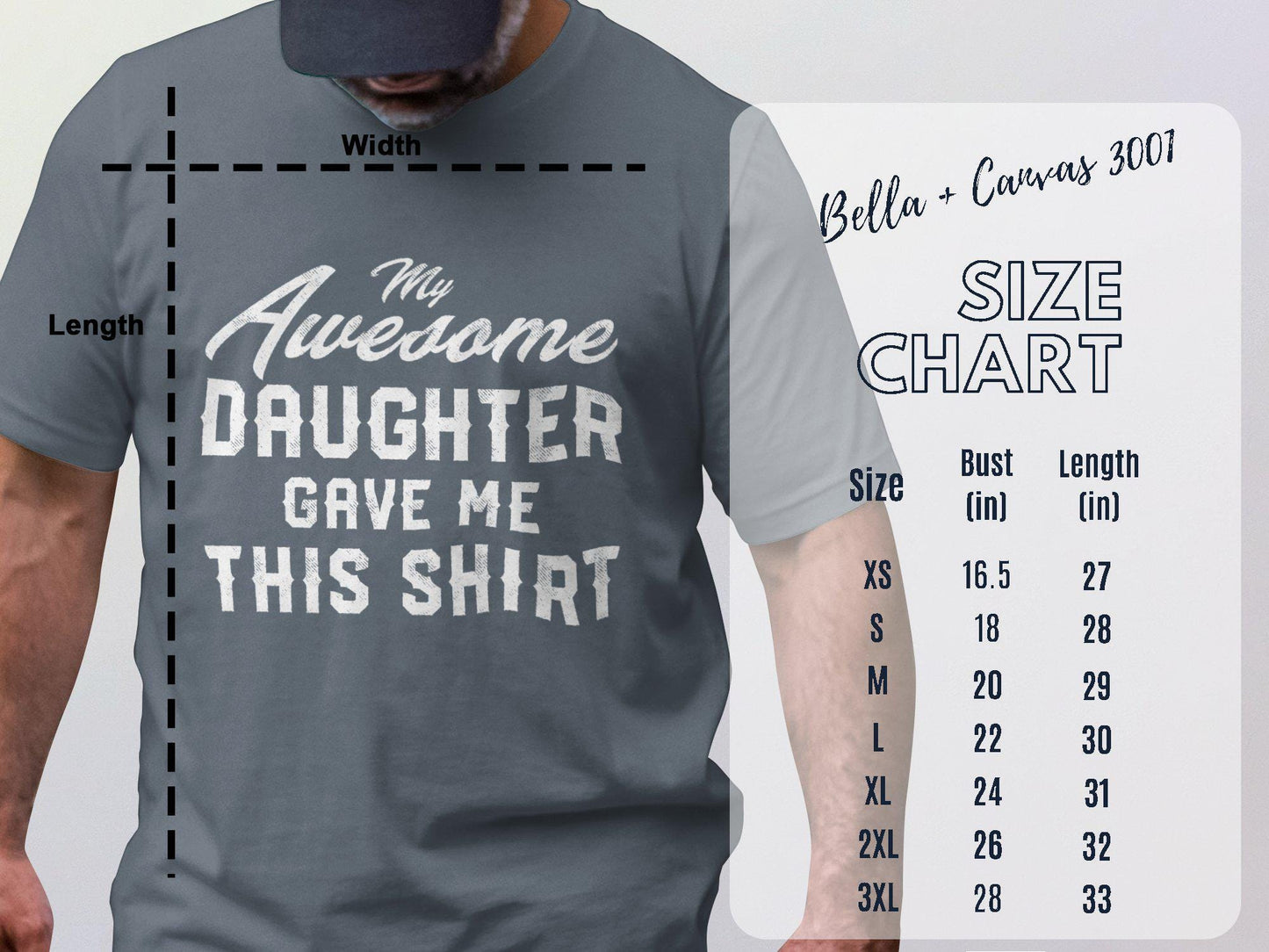 Awesome Daughter Gift for Dad T-Shirts, Fathers Day TShirt, Funny Dad Shirt, Gift for Him, New Dad Gift, Dad Birthday, Father Tee