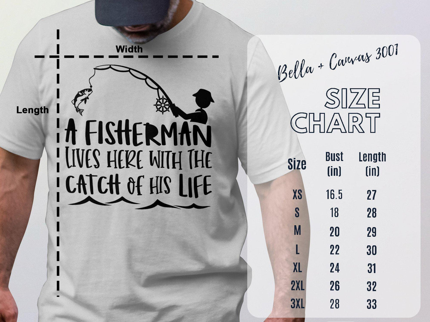 Gift for Dad Fisherman T-Shirt, Dad Birthday Gift, Gifts for Dad, Fathers Day Gifts, Catch of his Life, Fishing Shirt, Gift for Fishermen