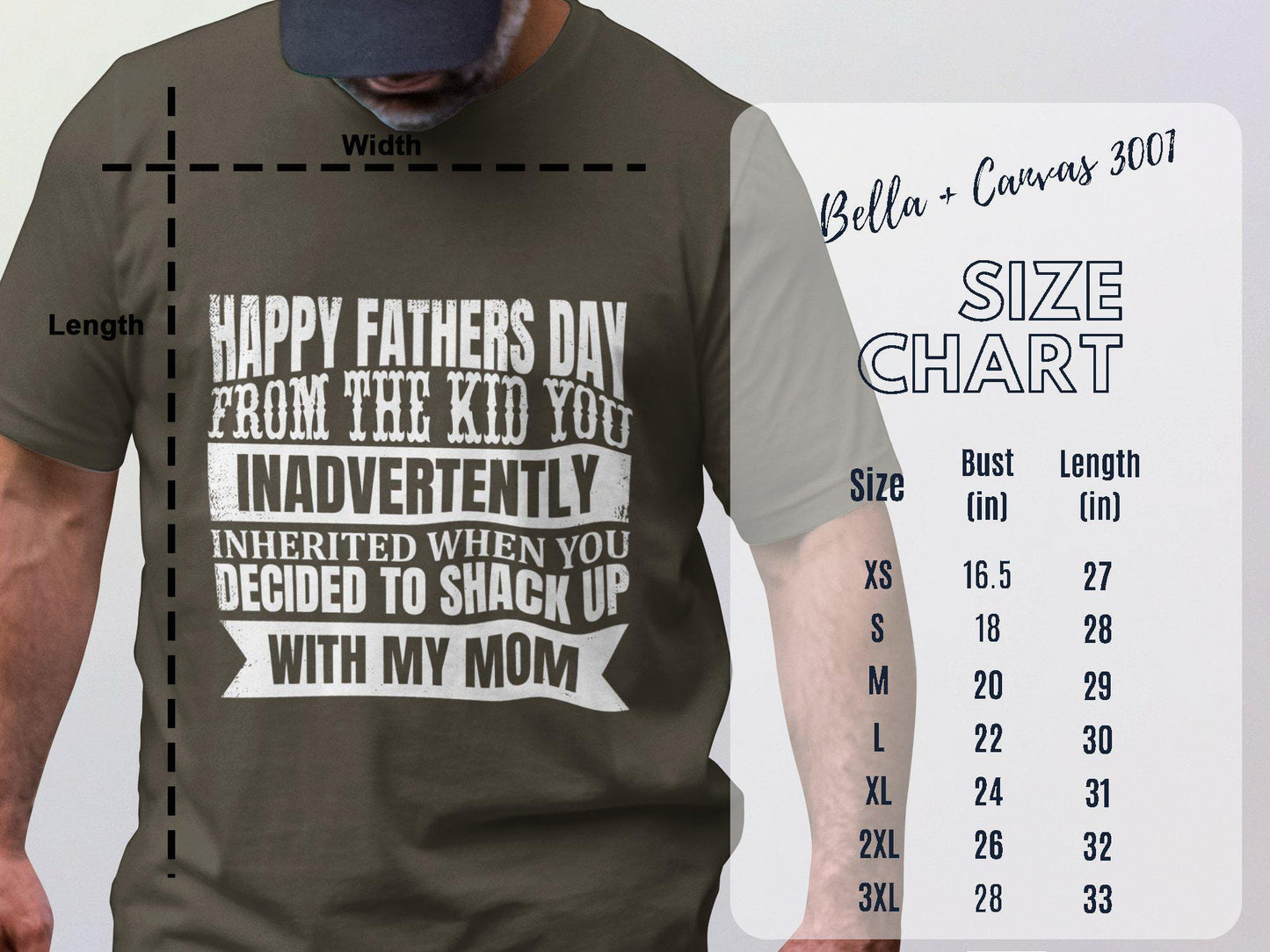 Happy Fathers Day T-Shirts, Funny Gift for Dad, Fathers Day Gift, From The Kid You Inadvertently Inherited, Best Dad Ever T-Shirts