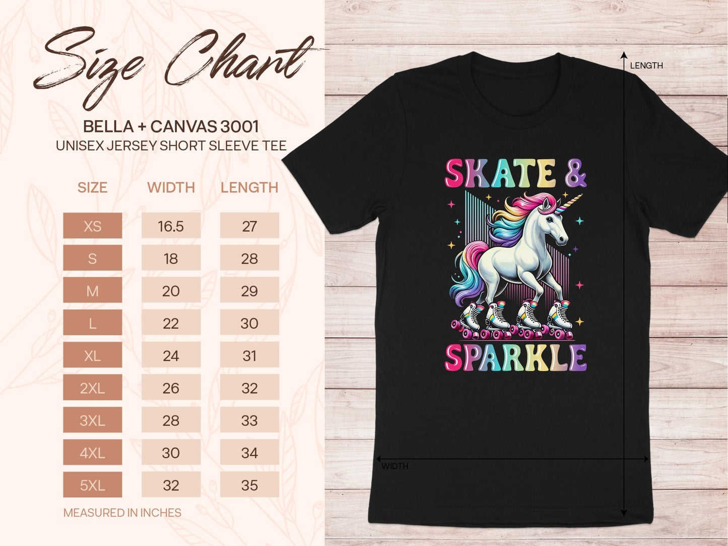 Skate & Sparkle Unicorn Shirt: Colorful Roller Skate Graphic Tee