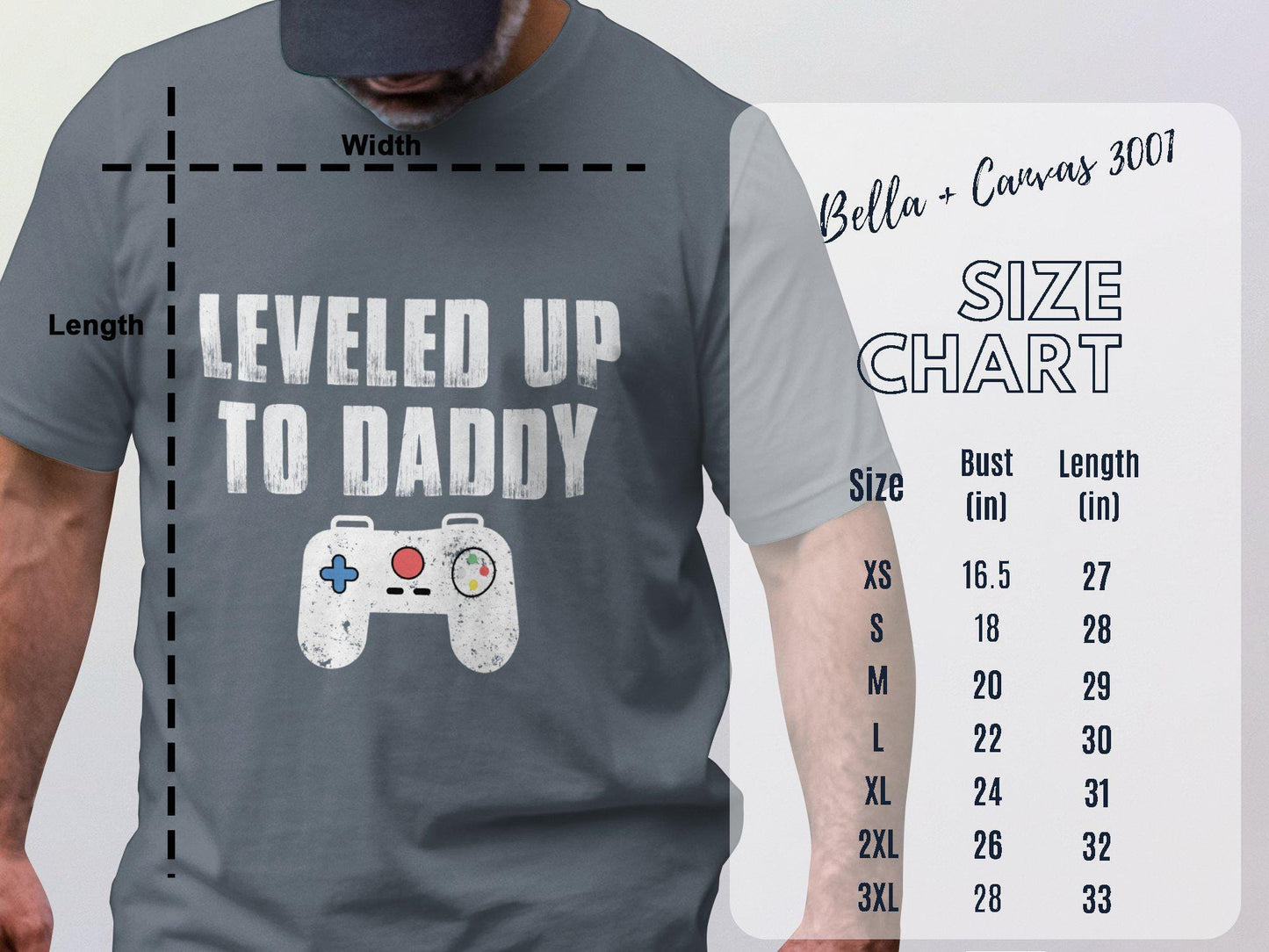 Leveled Up To Daddy T-Shirt: Gamer Dad Gift