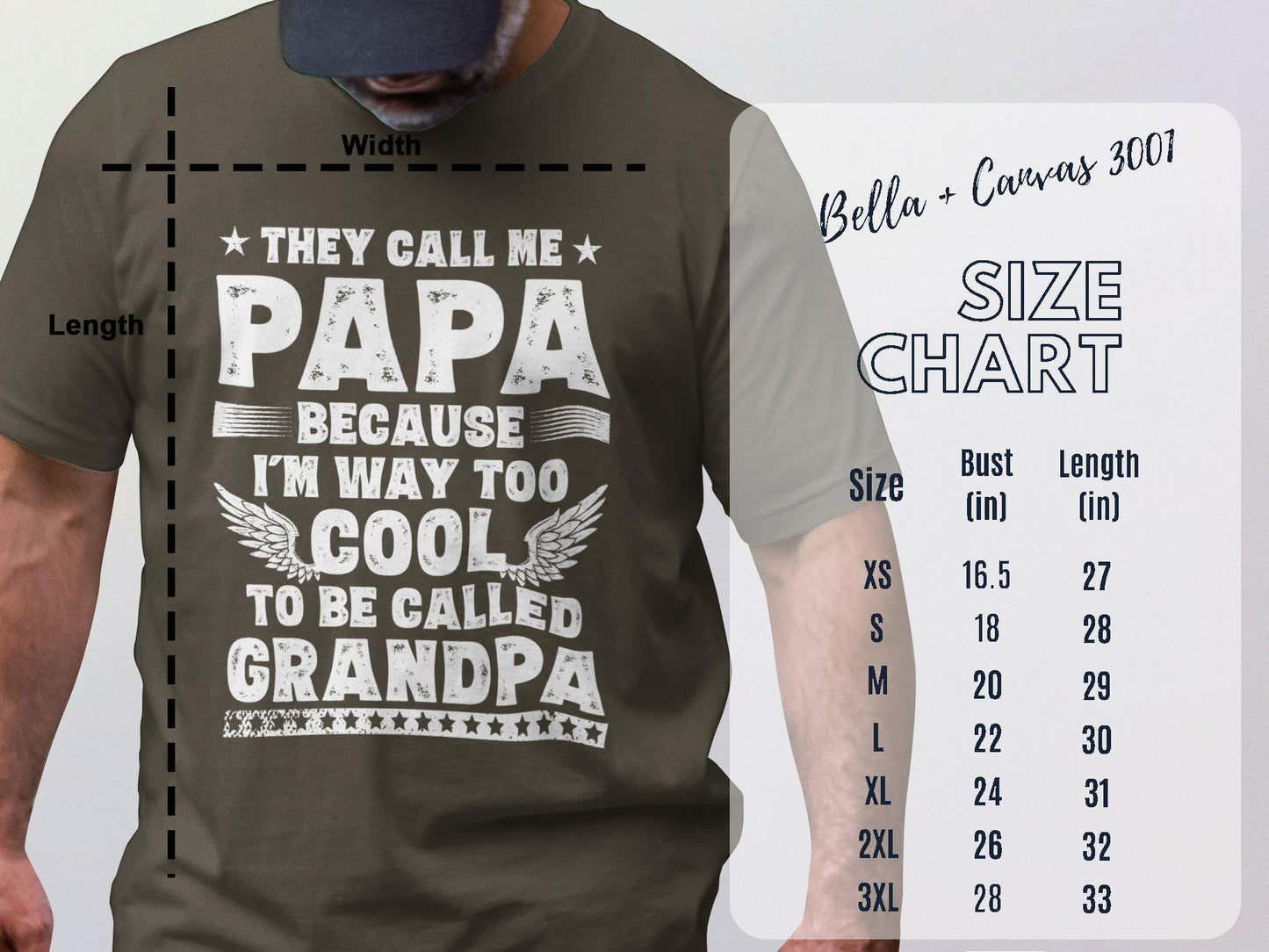 They Call Me Papa T-Shirts, Cool Grandpa Tees, Gift for Dad, Fathers Day T-Shirts, Papa T-Shirts, Grandpa T-Shirts