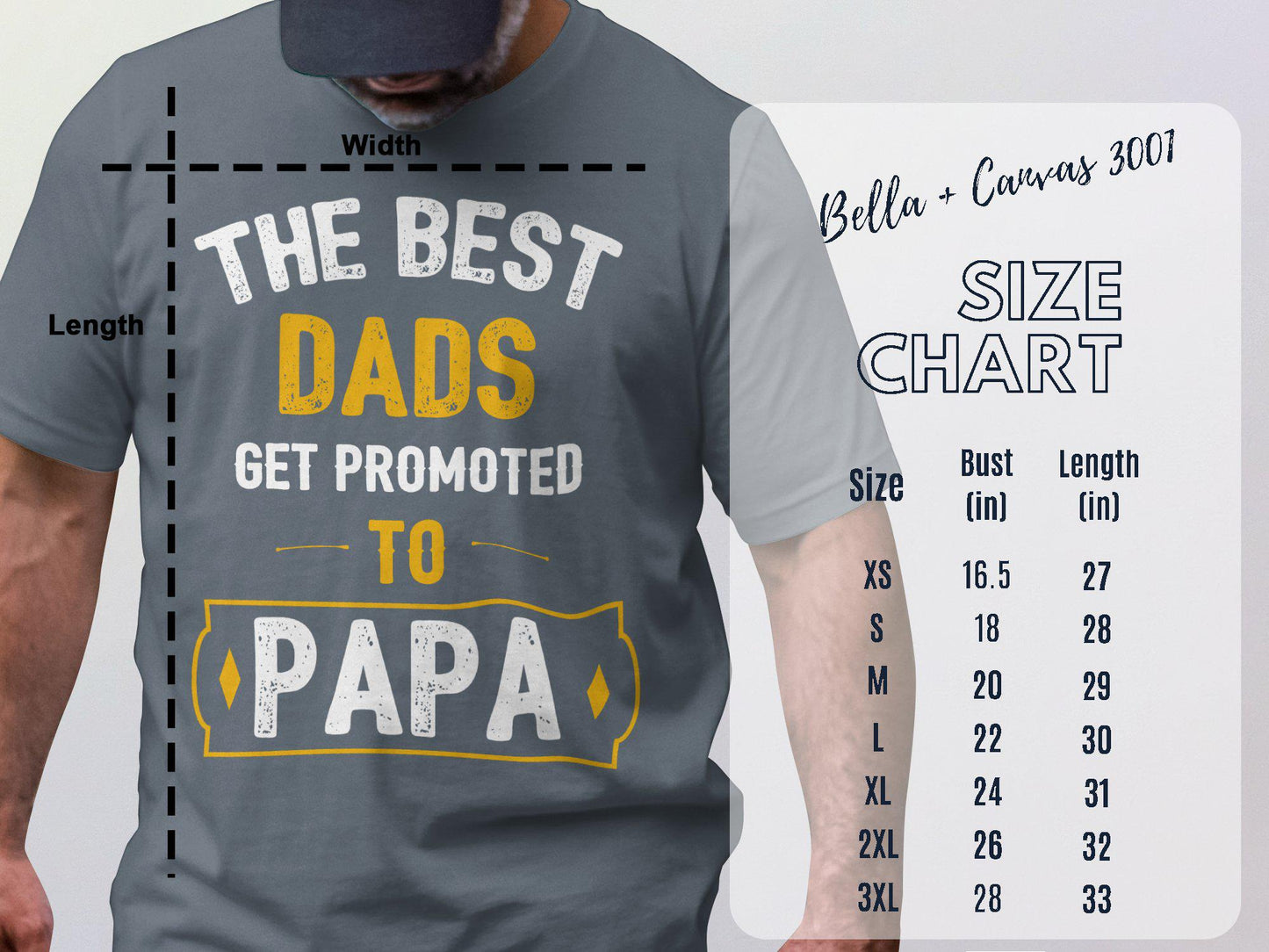 The Best Dads Get Promoted to Papa T-Shirts, Gift for Dad, Father's Day Apparel, New Dad T-Shirt, Papa T-Shirt