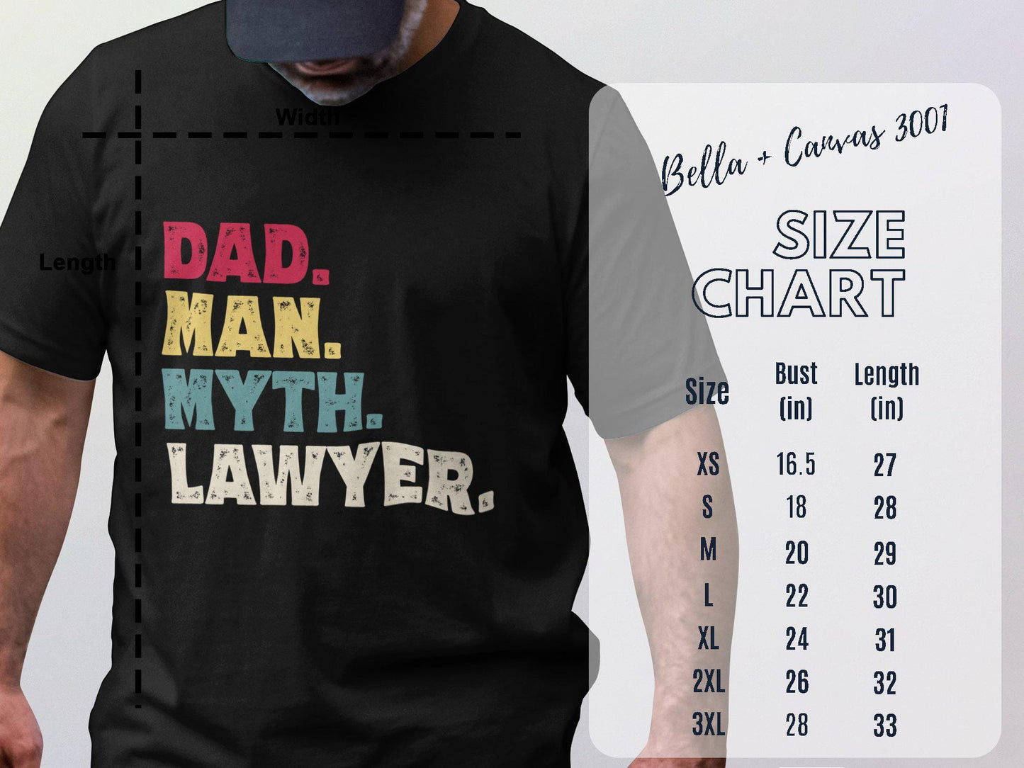 Lawyer Dad T-Shirt, Dad Man Myth Legend, Funny Dad Gift, Gift for Lawyers, Attorney Dad Tee, New Dad Gift, Fathers Day T-Shirts