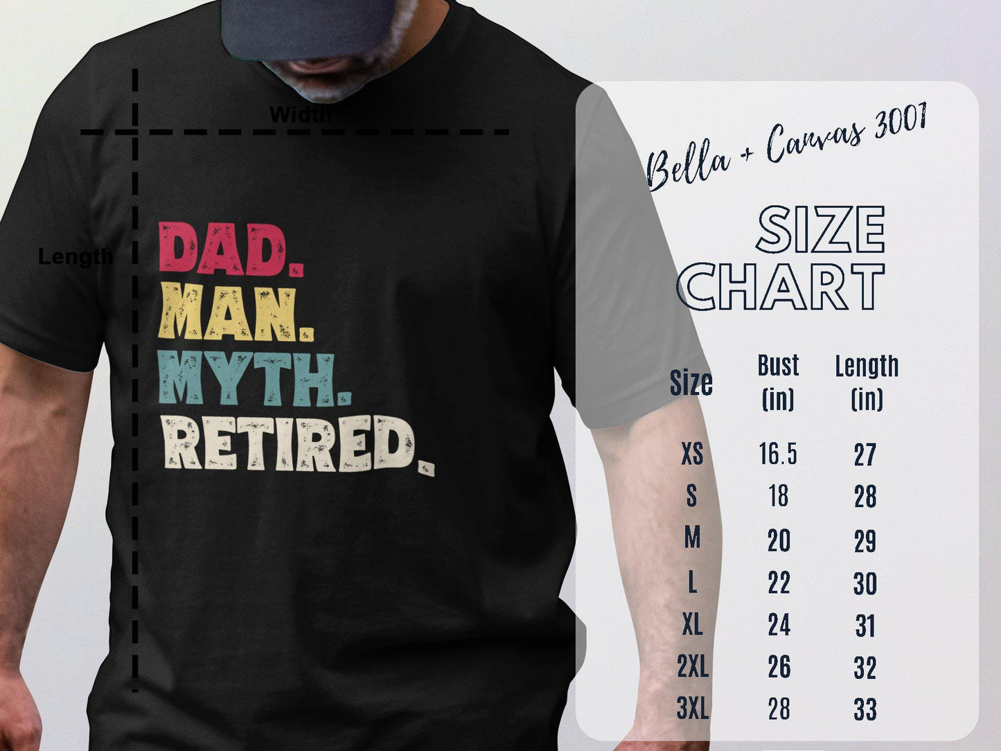 Dad Man Myth Retired T-Shirts, Retirement Gift, Retro Dad Design, Funny Dad Shirt, Gift for Dad, Fathers Day Gift, Pop Culture