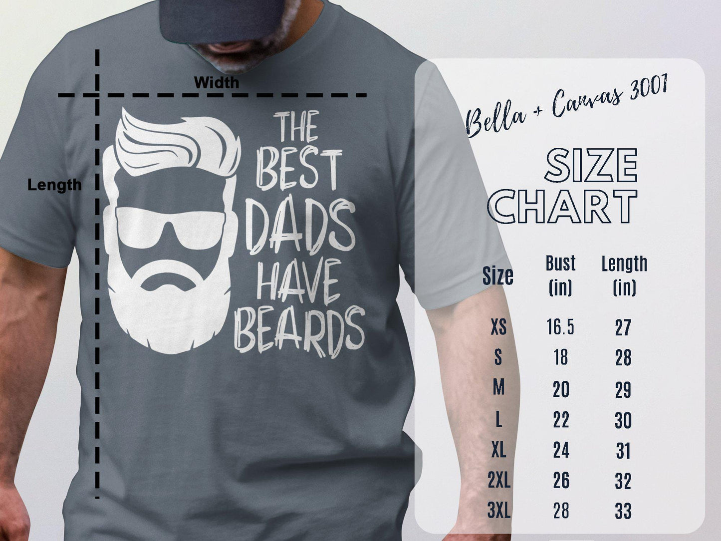 Best Dads Have Beards T-Shirts, Gift for Dad, Fathers Day Present, Bearded Dad Tee, Funny Dad T-Shirts, Bearded Man Design