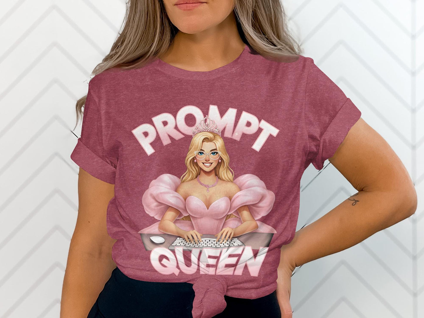 Prompt Queen T-Shirt, AI Blonde Queen Tee, Computer Lover Gift