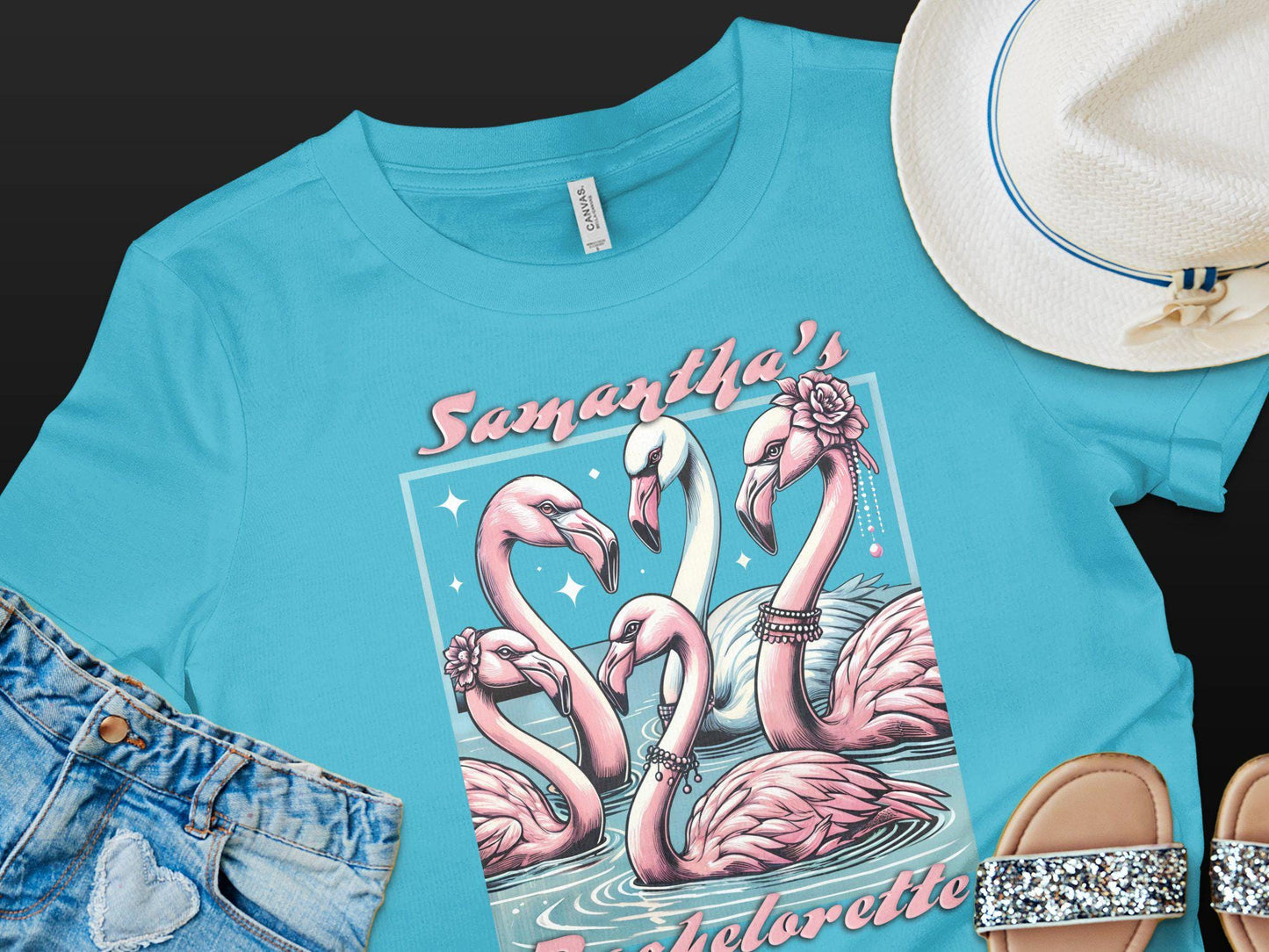 Flamingo Bachelorette Party Shirt: Customizable Bridal Party Tee