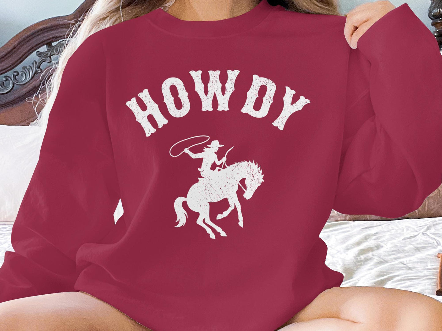 Howdy Cowboy Horse Graphic Tee, Western Style Shirt
