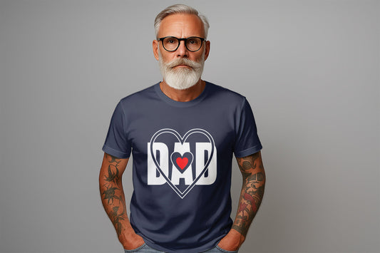 Dad Heart TShirt, Father Day Gift, Best Dad Ever, Love Dad T-Shirts, Father T Shirt, Father Day Tshirt, Dad Graphic Tee