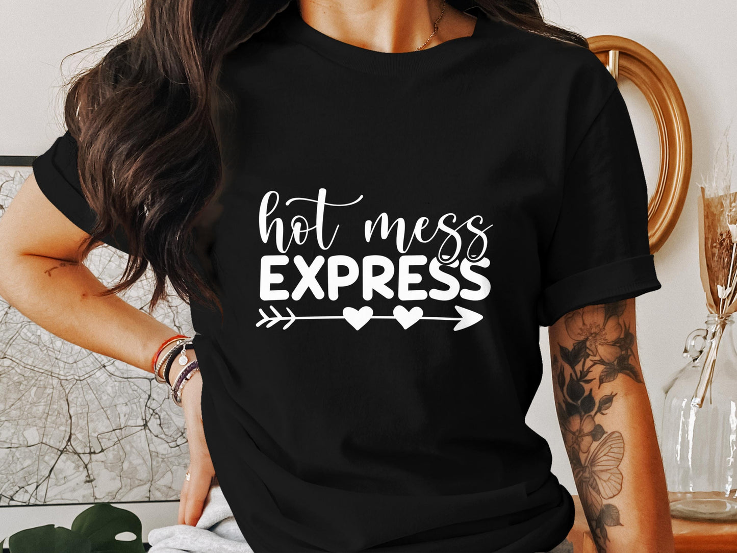 Hot Mess Express T-Shirt: Funny Mom Life Tee