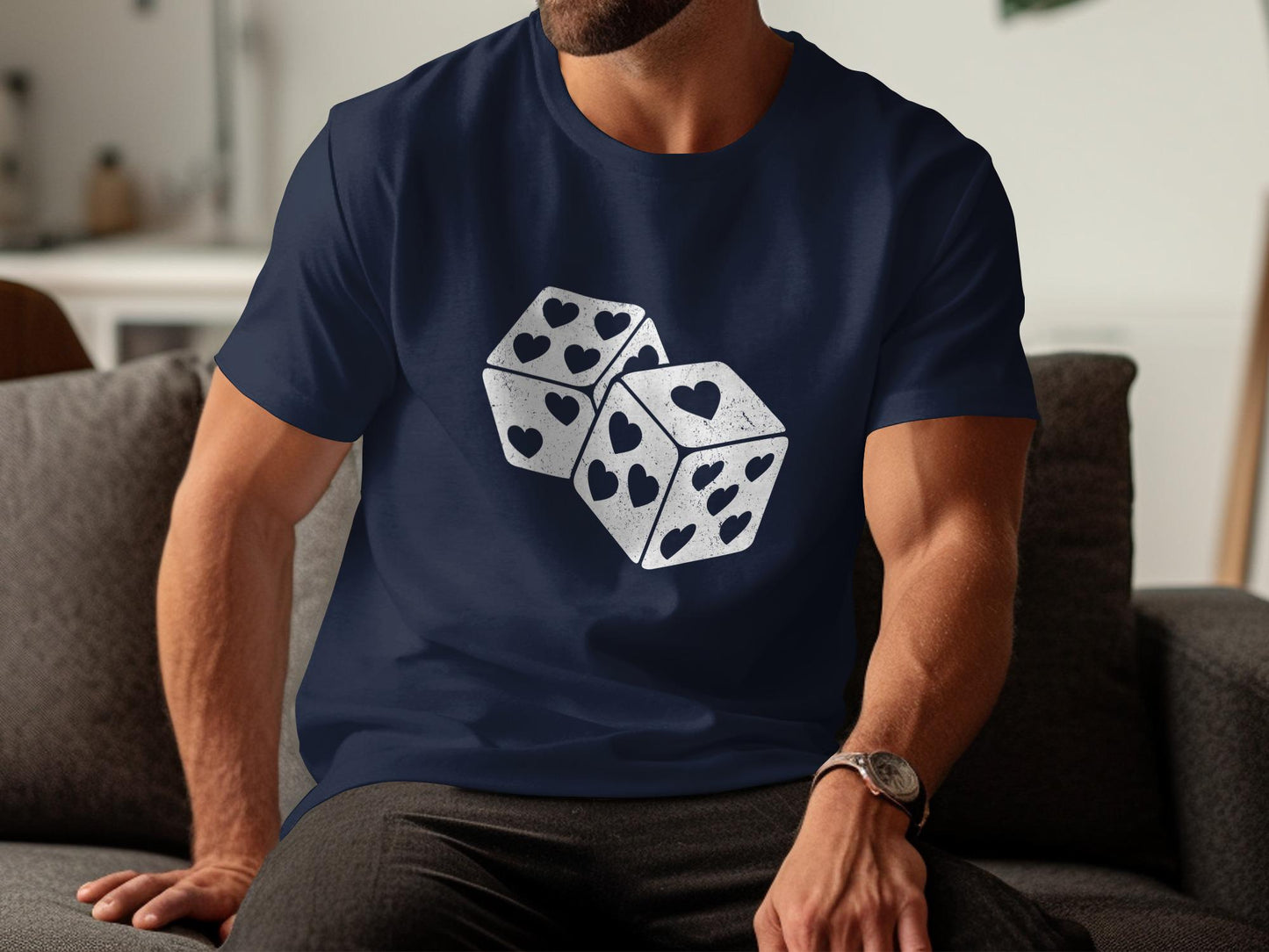 Heart Dice Graphic T-Shirt, Valentine's Day Gift