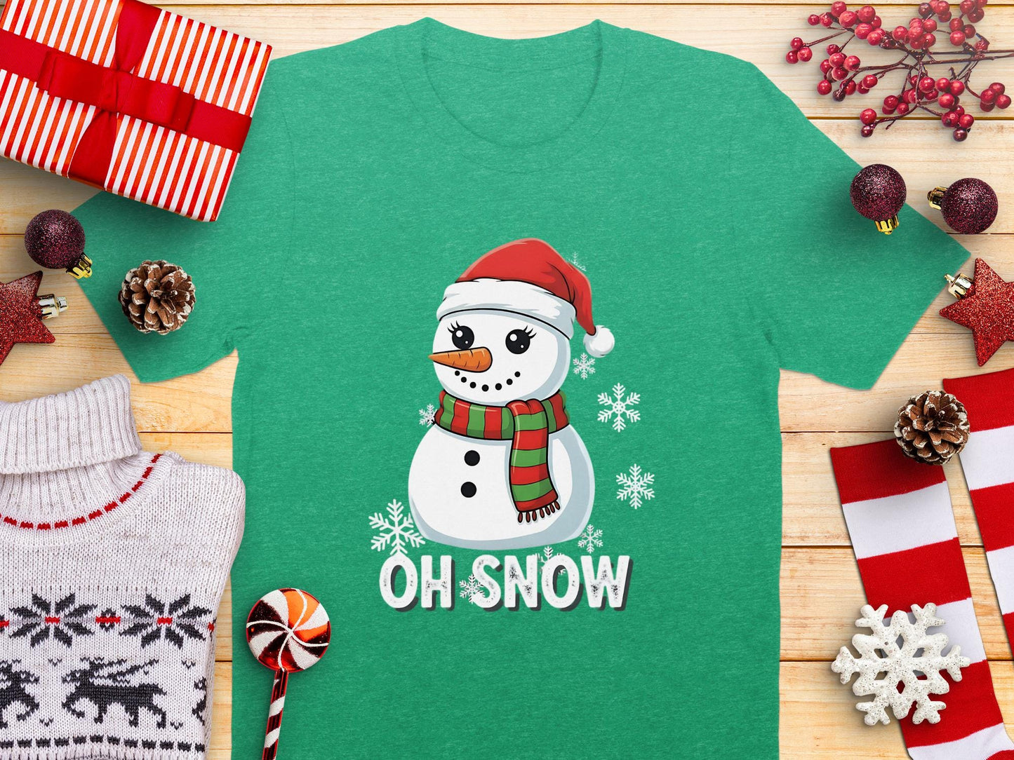 Oh Snow Cute Snowman T-Shirt, Holiday T-Shirt, Christmas T-Shirt, Winter T-Shirt, Festive T-Shirt, Seasonal T-Shirt