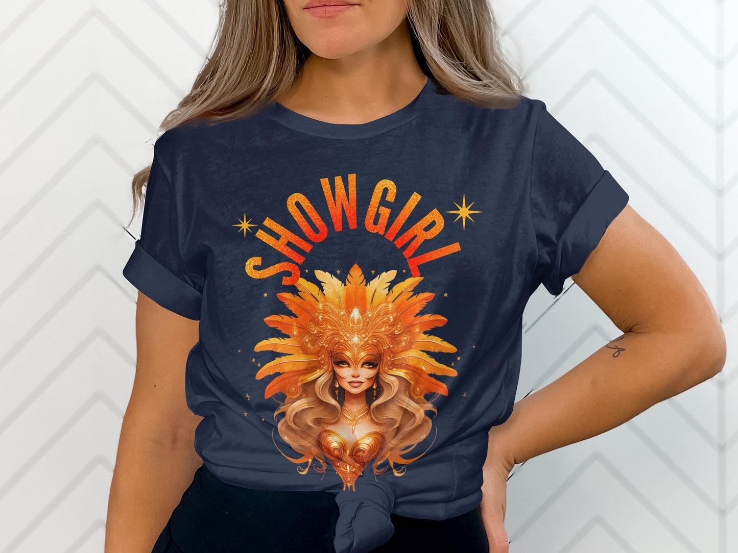 Showgirl T-Shirt, Glamorous Carnival Queen Tee