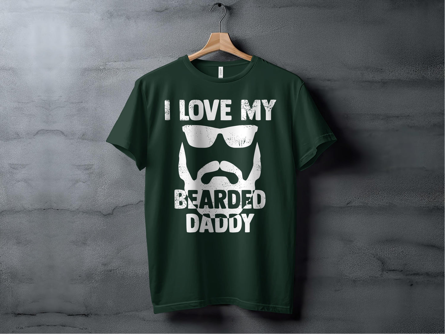 Bearded Daddy T-Shirts, I Love My Bearded Daddy, Gift for Dad, Fathers Day T-Shirts, Cool Dad Tee, Funny Dad Shirt, Dad with Beard