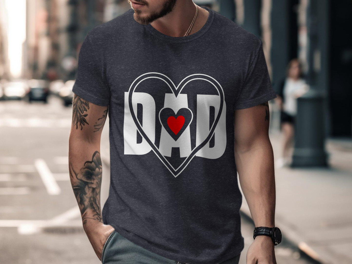 Dad Heart TShirt, Father Day Gift, Best Dad Ever, Love Dad T-Shirts, Father T Shirt, Father Day Tshirt, Dad Graphic Tee
