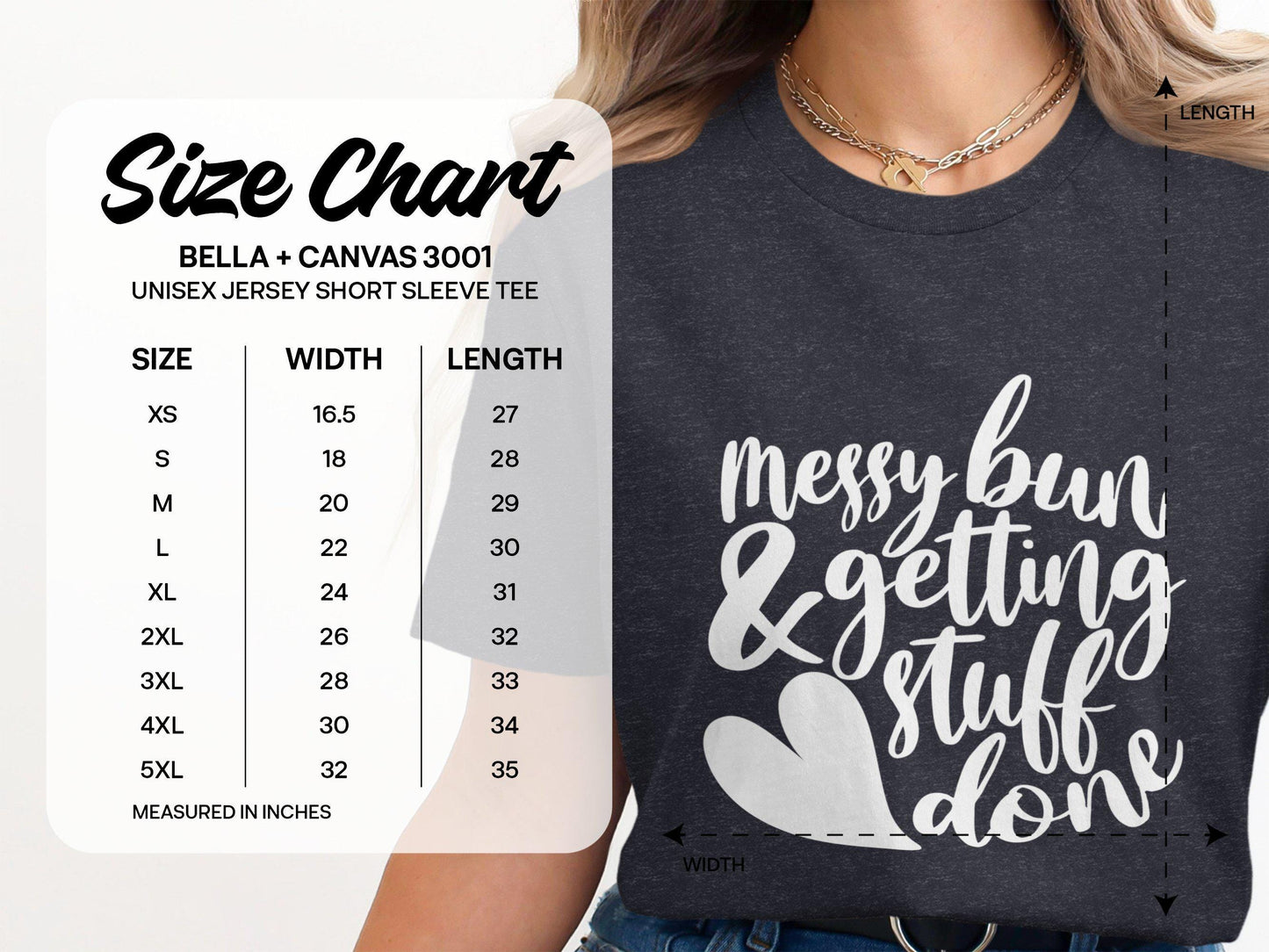 Messy Bun & Getting Stuff Done Graphic Tee - Trendy Mom T-Shirt