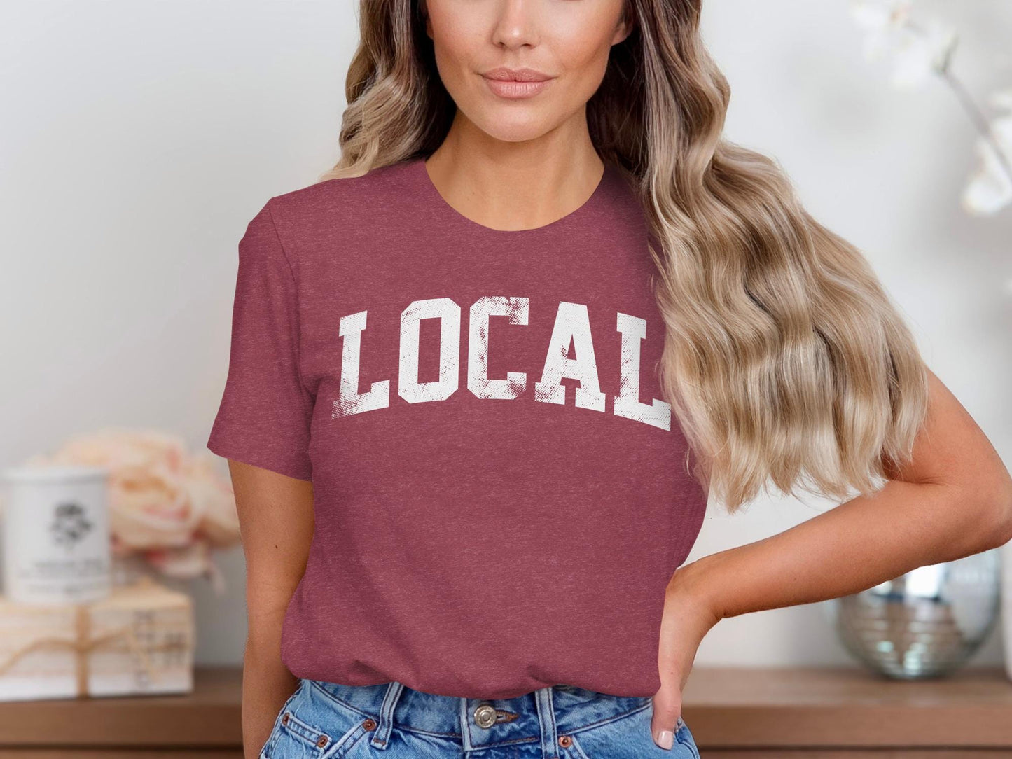 Distressed Local Graphic Tee, Urban Style Unisex T-Shirt