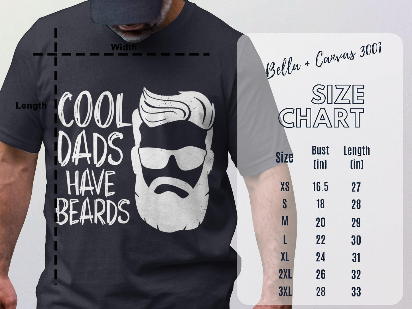 Gift for Dad, Cool Dads Have Beards T-Shirts, Father's Day Gifts, Dad Birthday Gift, Best Dad Ever, Beard Lover Gifts, Funny Gifts for Dad