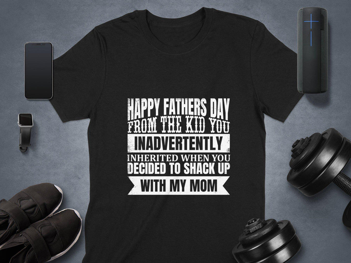 Happy Fathers Day T-Shirts, Funny Gift for Dad, Fathers Day Gift, From The Kid You Inadvertently Inherited, Best Dad Ever T-Shirts