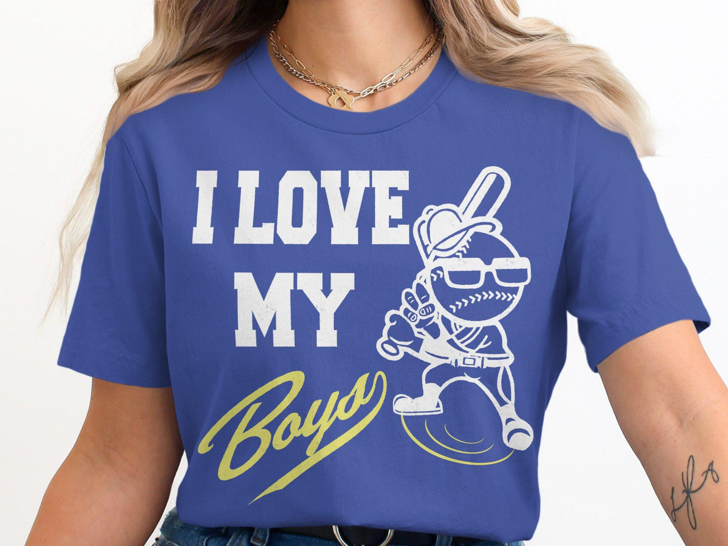 I Love My Boys T-Shirt: Baseball Mom Gift