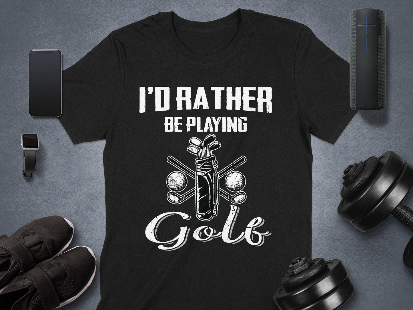 I'd Rather Be Playing Golf T-Shirts, Gift for Dad, Funny Golf Shirt, Golf Lover Tees, Fathers' Day Gift
