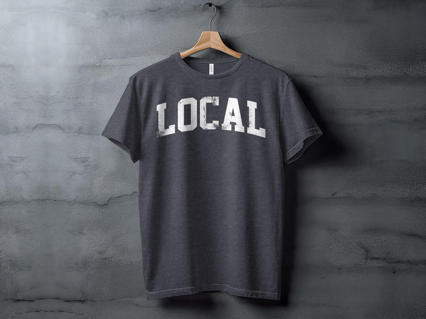 Distressed Local Graphic Tee, Urban Style Unisex T-Shirt