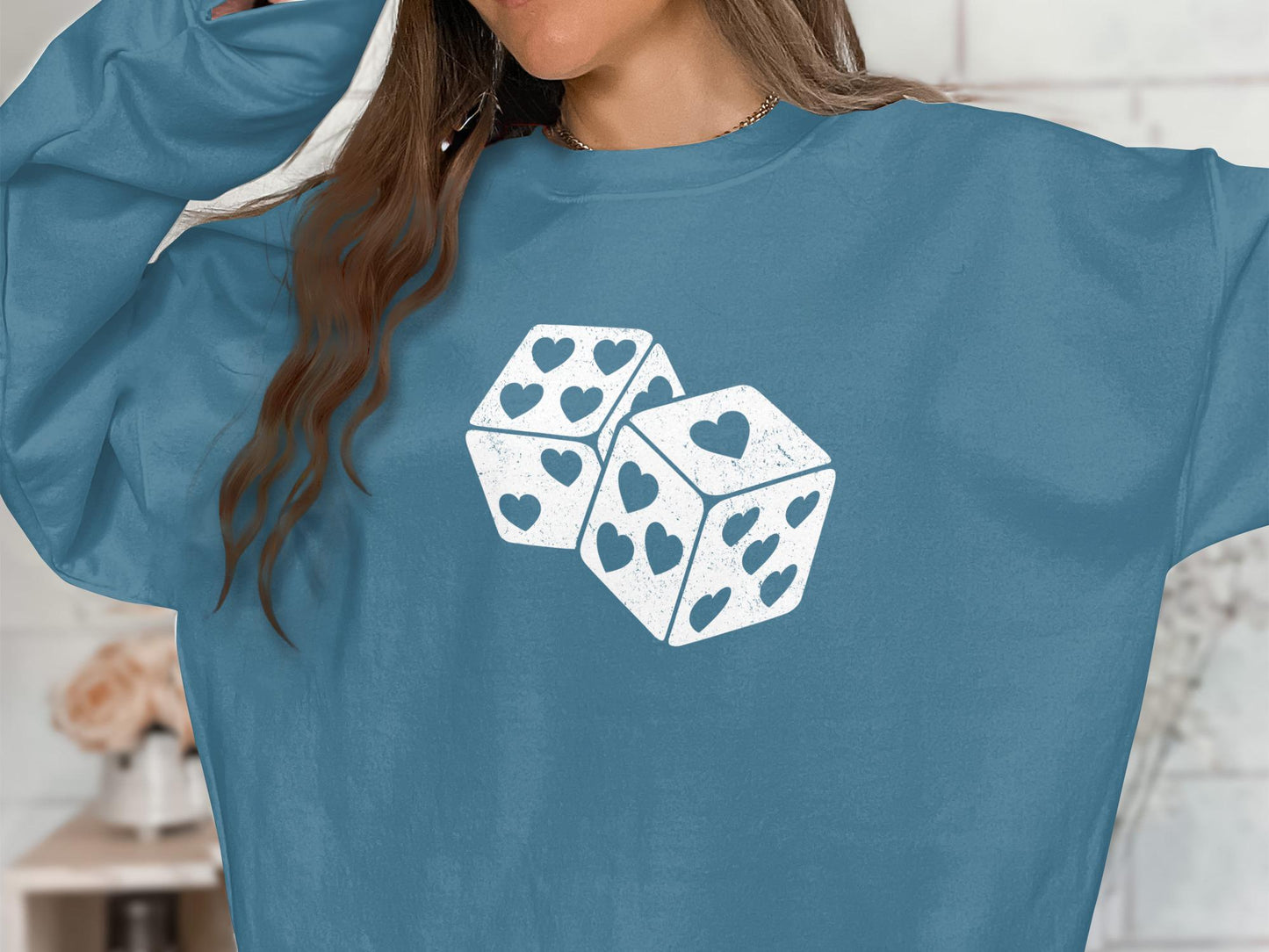 Heart Dice Graphic T-Shirt, Valentine's Day Gift