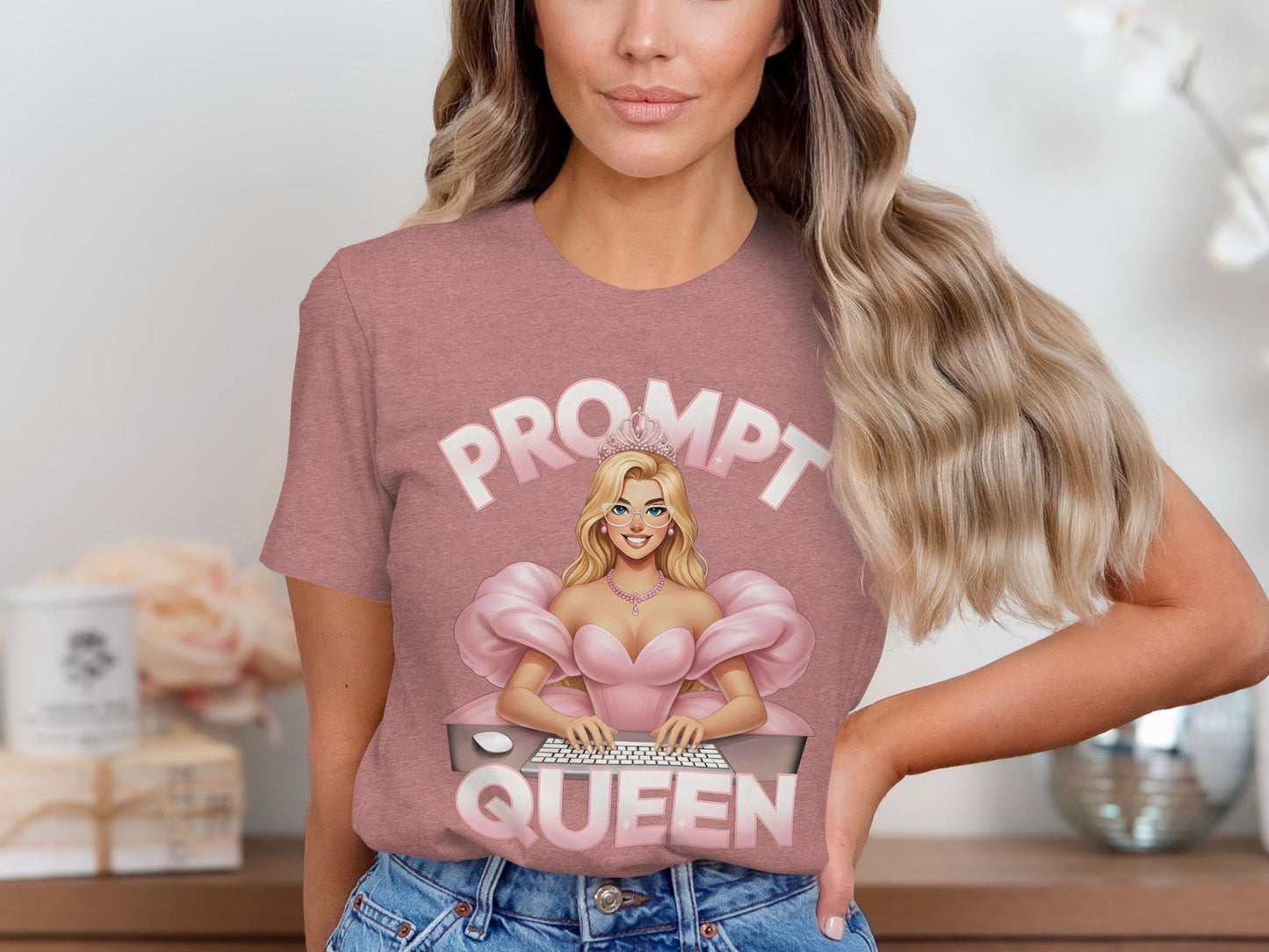 Prompt Queen T-Shirt, AI Blonde Queen Tee, Computer Lover Gift