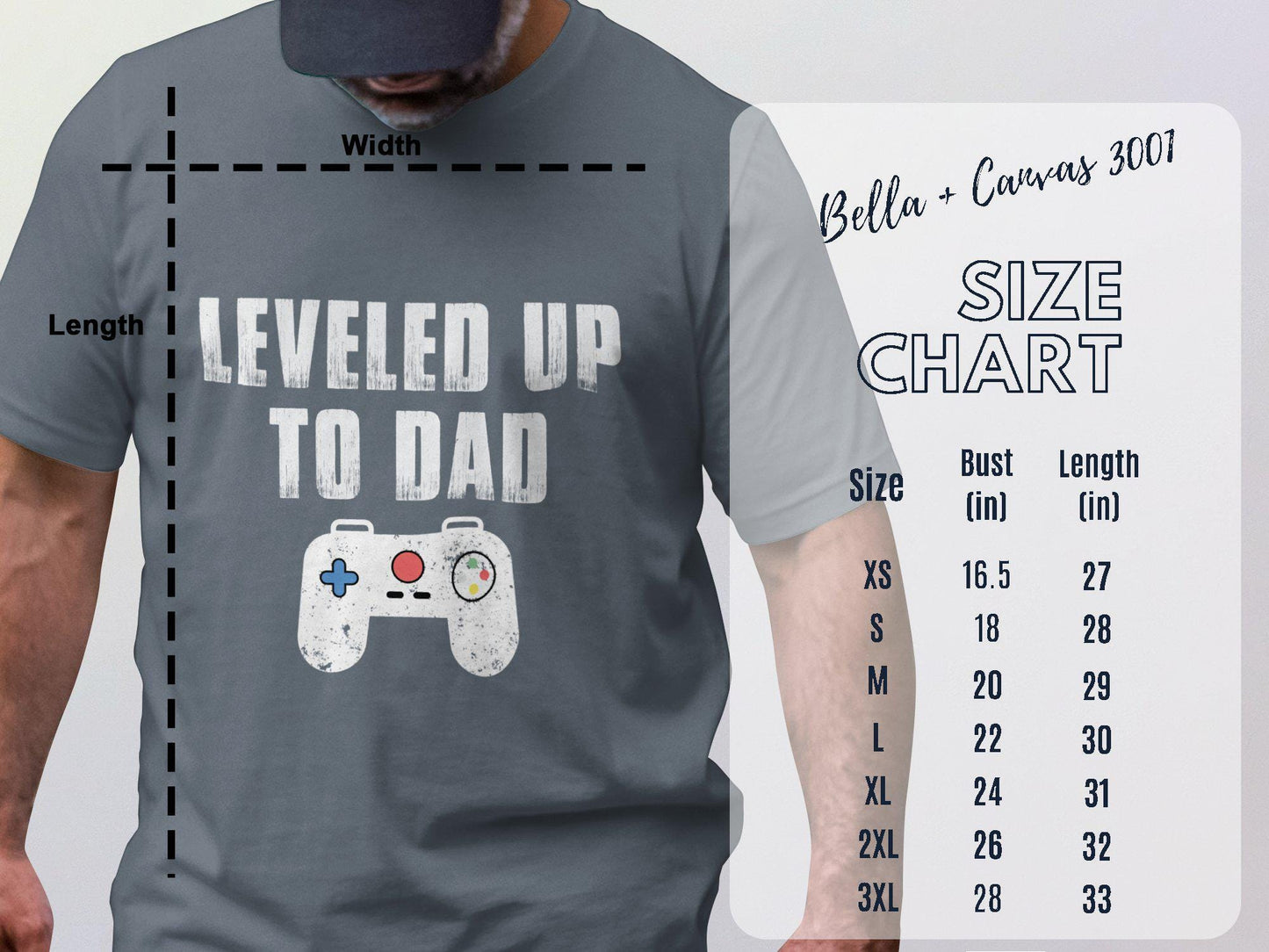 Leveled Up To Dad T-Shirt: Gamer Dad Gift