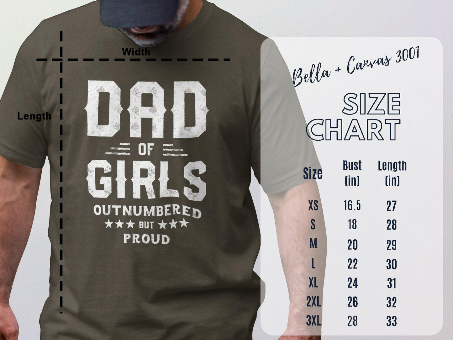 Dad of Girls T-Shirts, Outnumbered Proud T-Shirts, Gift for Dad, Fathers Day, Unique T-Shirts, Trendy T-Shirts, Cute T-Shirts