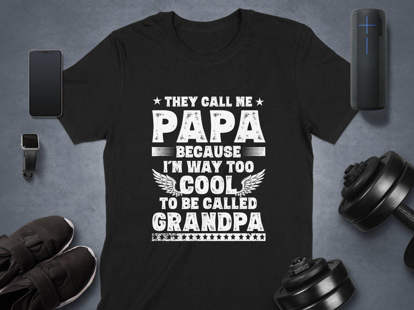 They Call Me Papa T-Shirts, Cool Grandpa Tees, Gift for Dad, Fathers Day T-Shirts, Papa T-Shirts, Grandpa T-Shirts