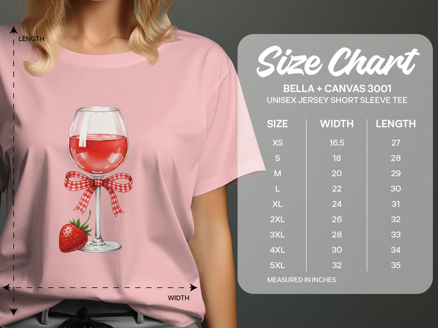 Strawberry Wine T-Shirt, Gingham Bow, Fruit Lover Tee