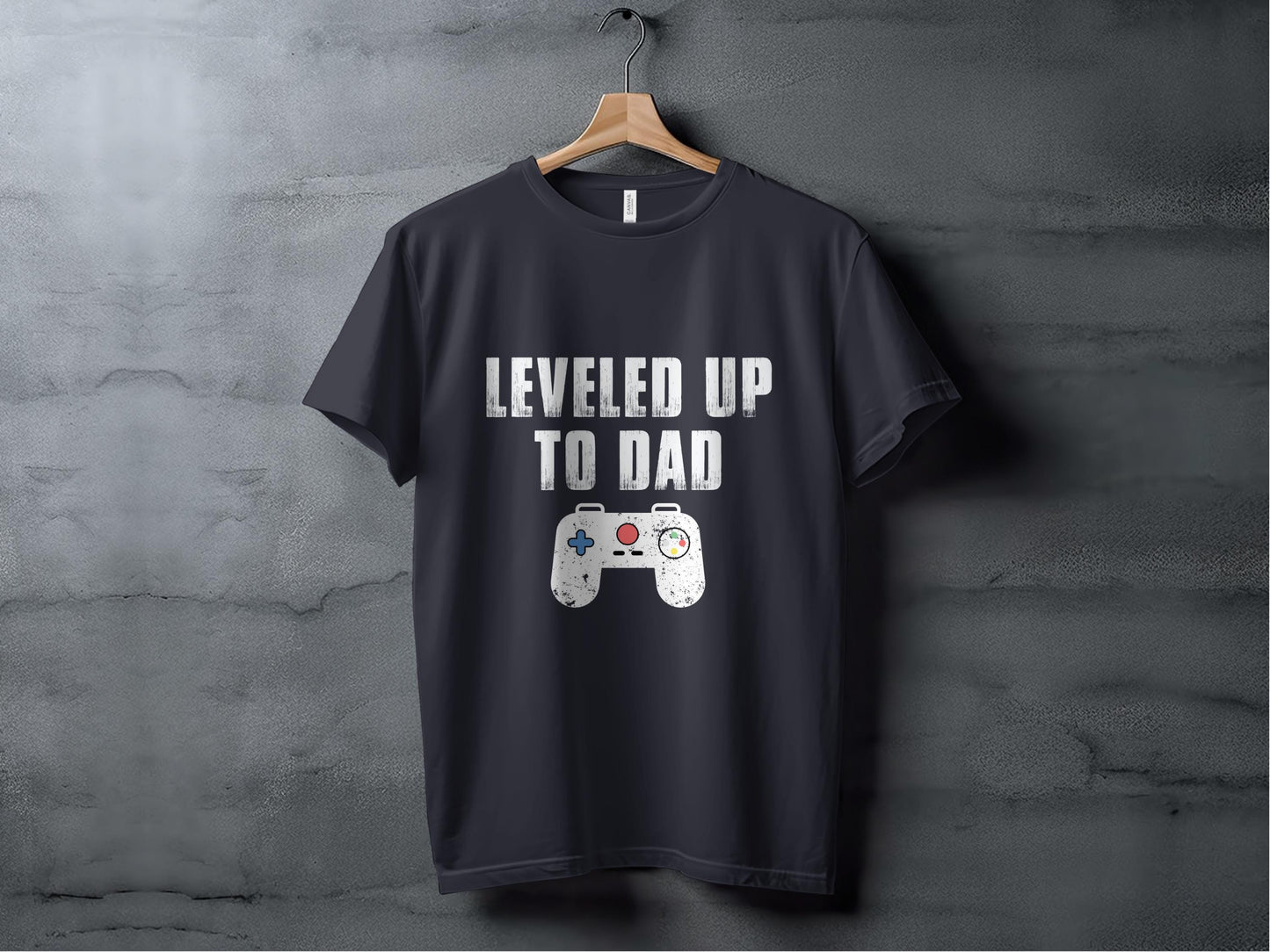 Leveled Up To Dad T-Shirt: Gamer Dad Gift