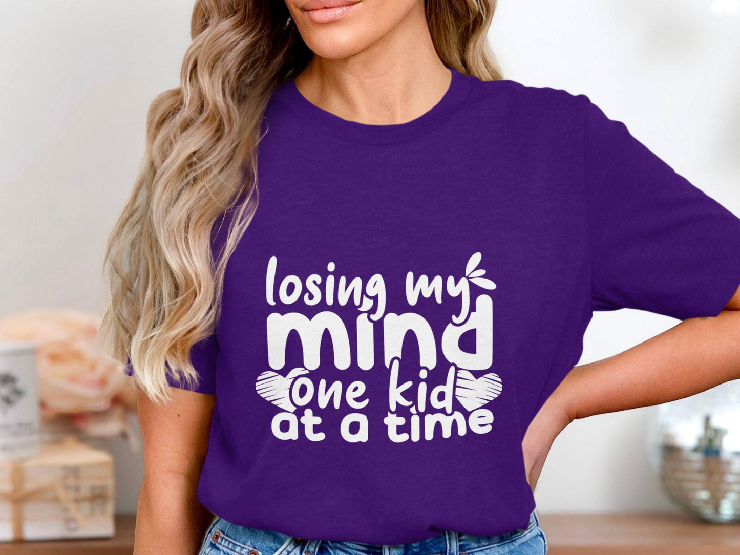 Funny Mom Life T-Shirt: Losing My Mind, One Kid At A Time