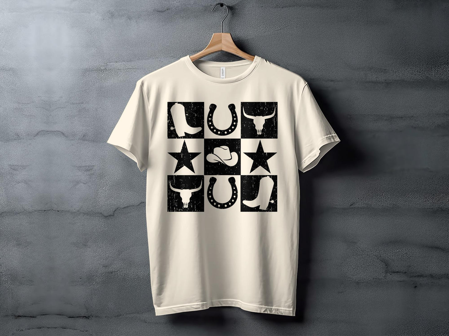 Western Graphic Tee, Cowboy Boots, Bull Skull, Rodeo Shirt