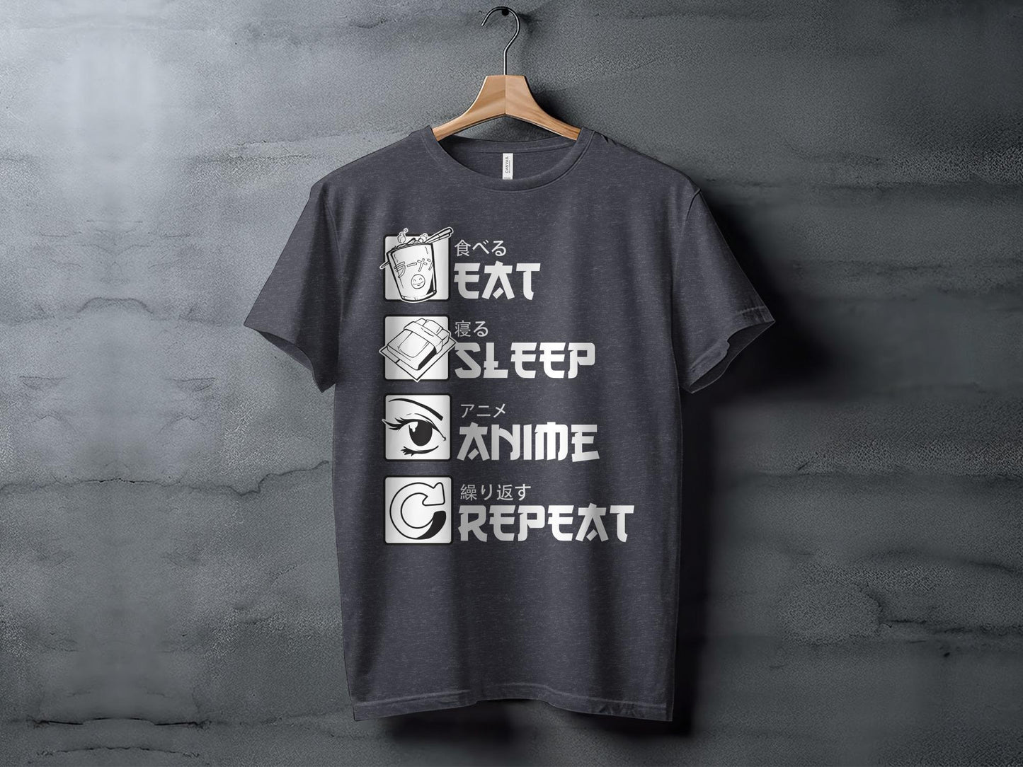 Eat Sleep Anime Repeat T-Shirt, Otaku Graphic Tee