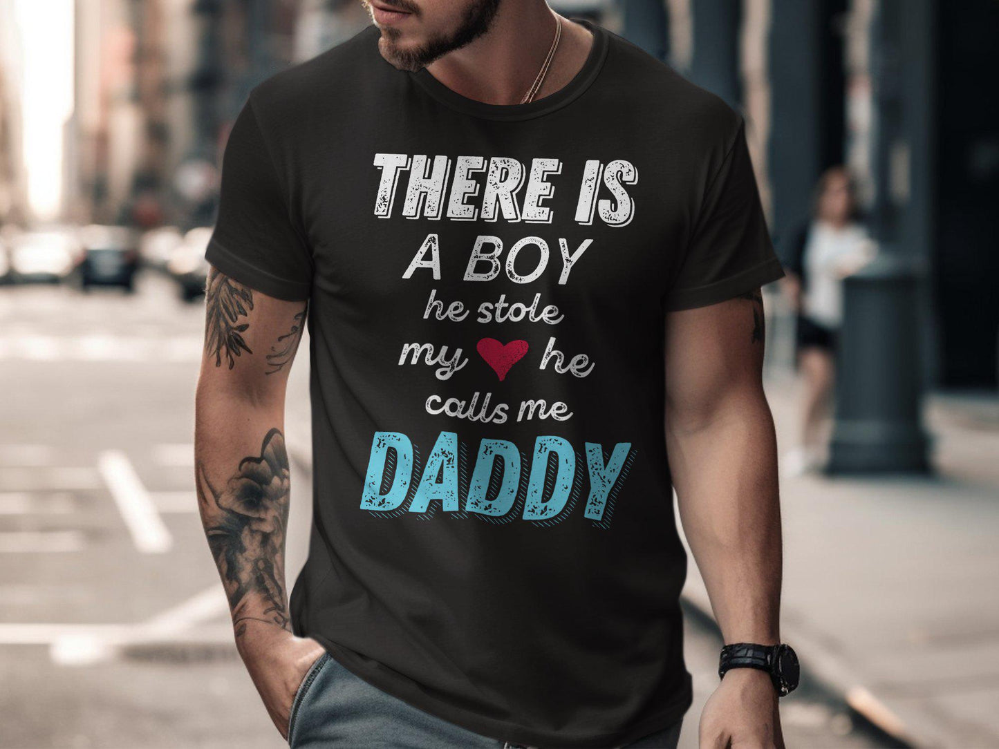 Father's Day T-Shirts, Gift for Dad, Boy Stole My Heart, Daddy T-Shirts, Dad T-Shirts, Cute Dad T-Shirts