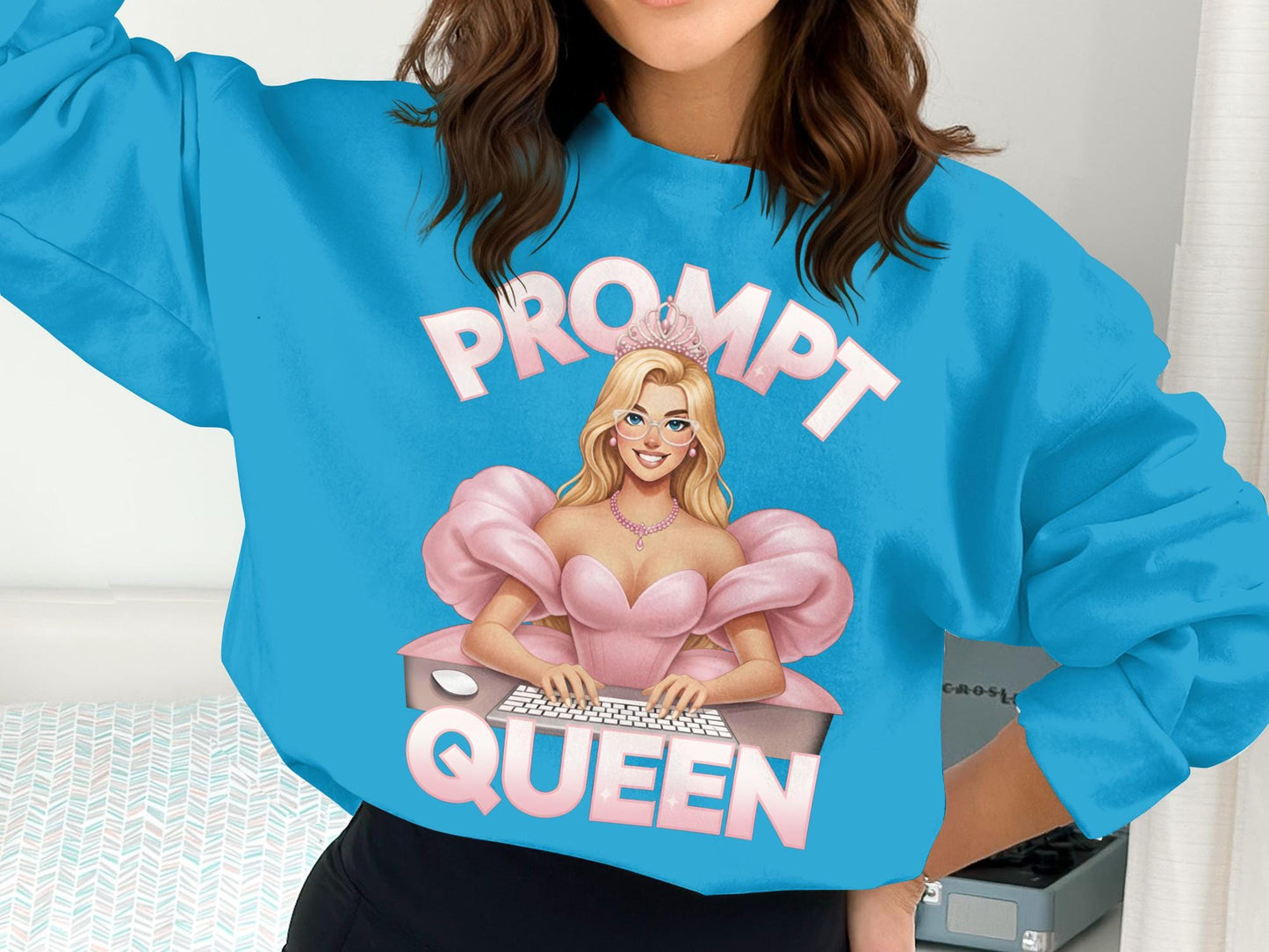 Prompt Queen T-Shirt, AI Blonde Queen Tee, Computer Lover Gift