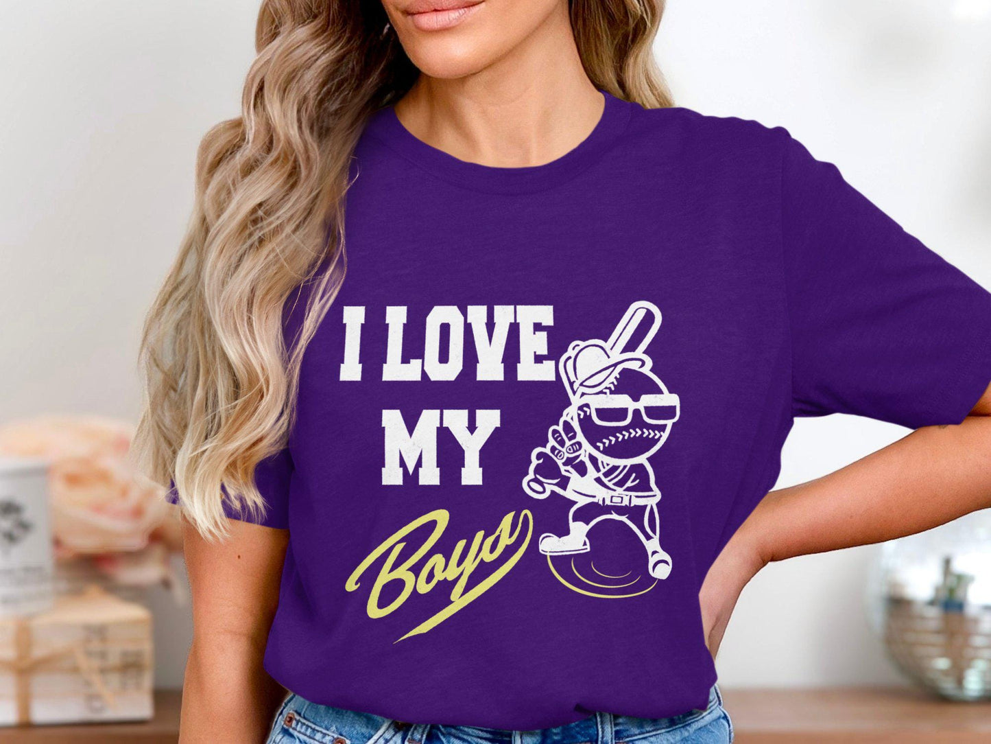 I Love My Boys T-Shirt: Baseball Mom Gift