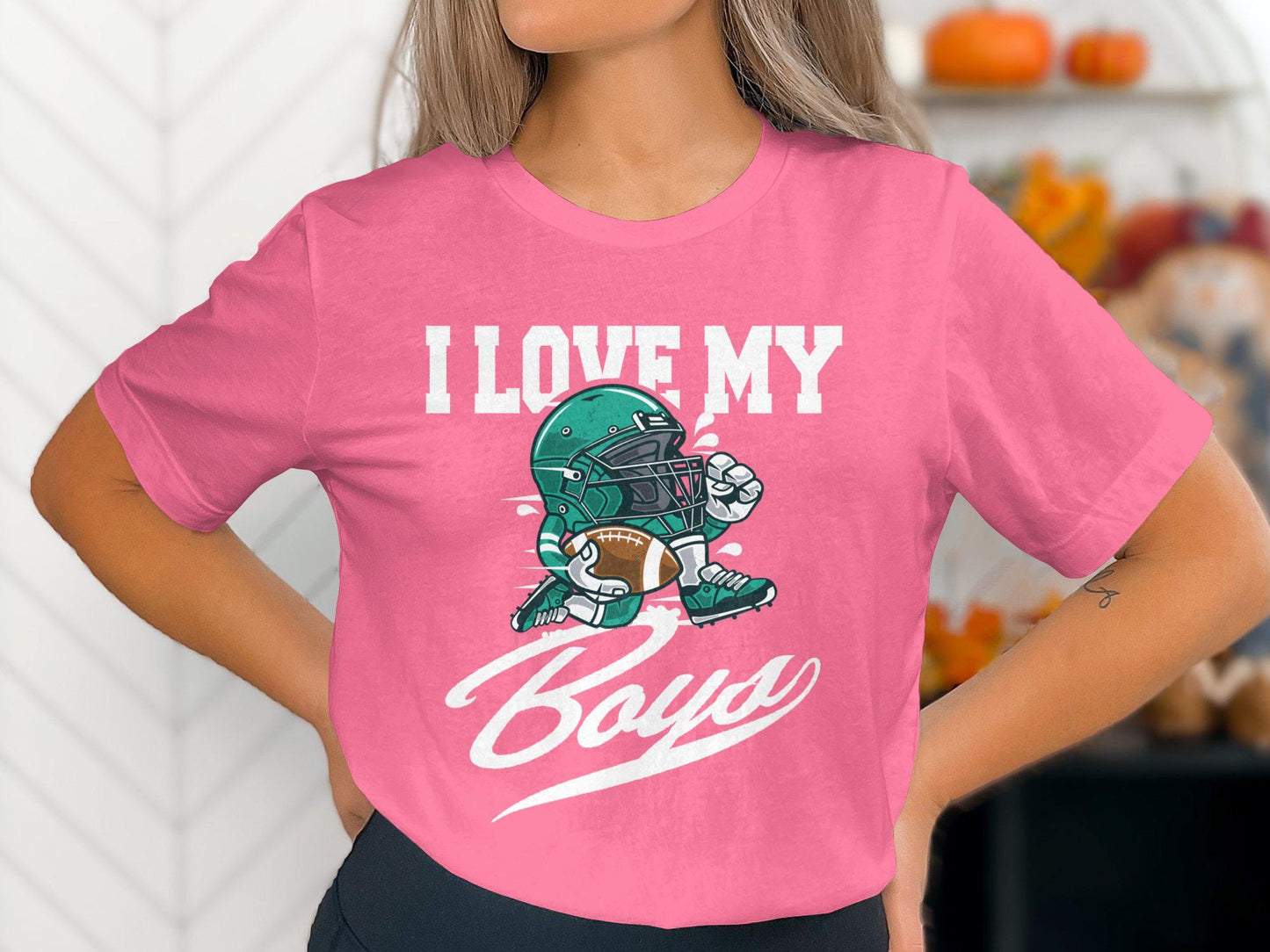 I Love My Boys Football Mom T-Shirt: Sports Fan Apparel