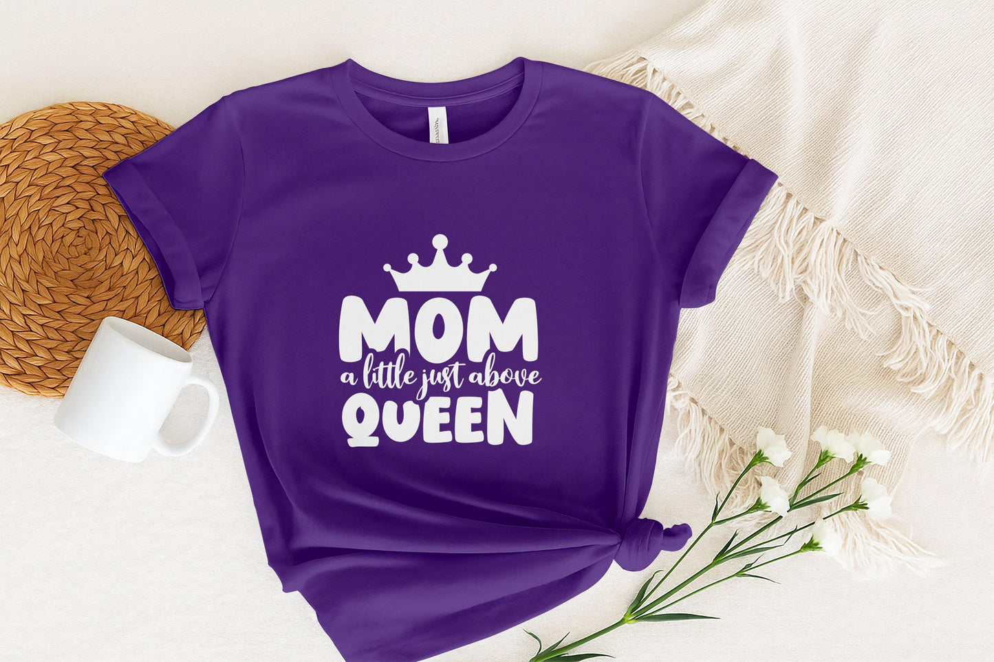 Mom T-Shirts, Queen T Shirts, Gift for Mom, Mothers Day Shirts, Mom Above Queen T Shirts, Cute Mom Tee, Mom Crown Shirt, Trendy Mom