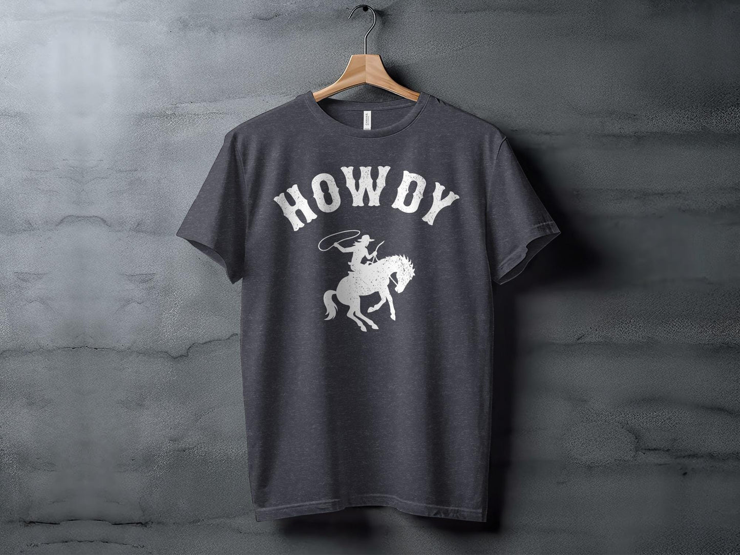 Howdy Cowboy Horse Graphic Tee, Western Style Shirt