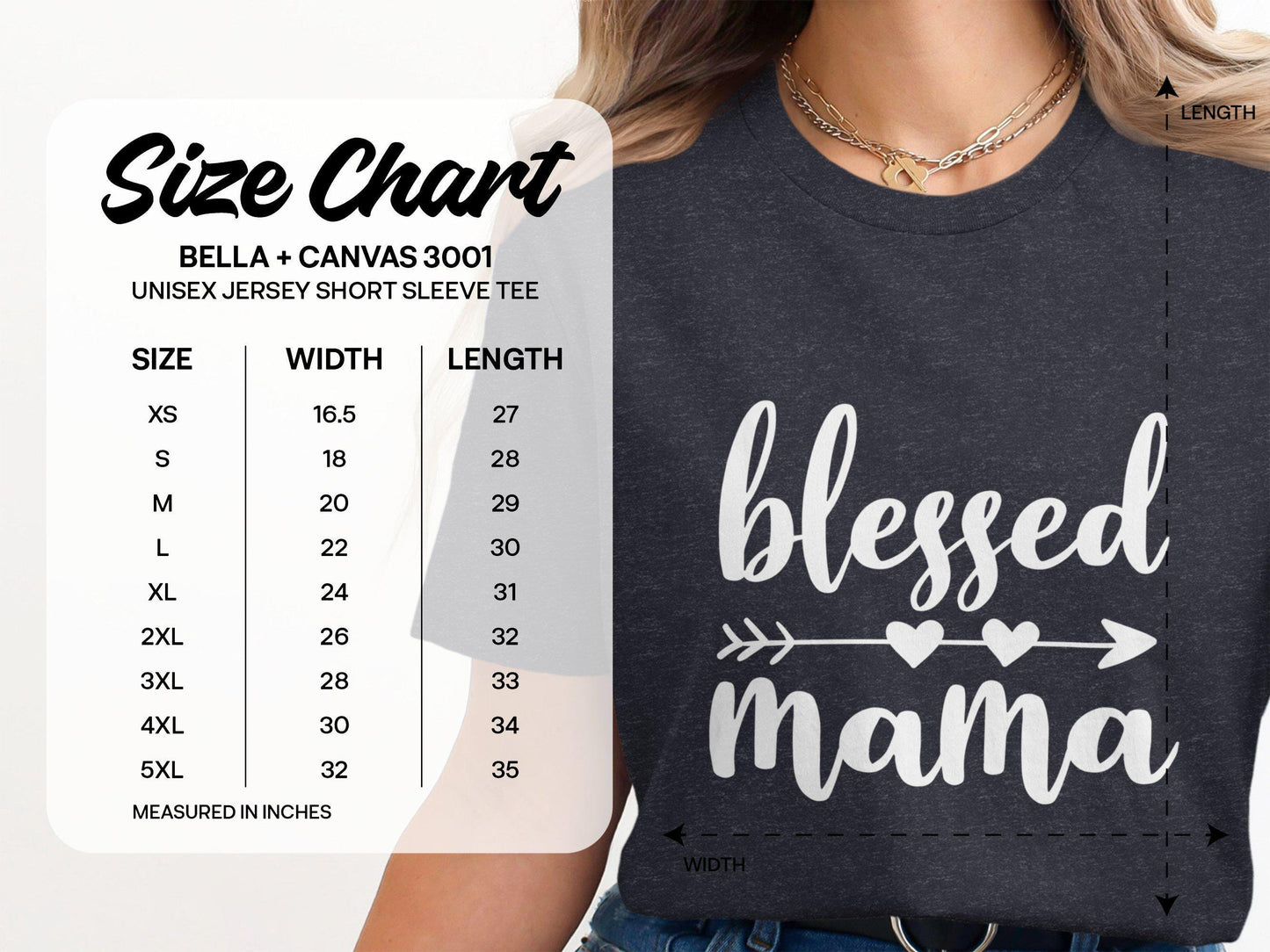Blessed Mama T-Shirt, Gift for Mom, Mother's Day Shirt, Cute Mom T-Shirts, Mom Life Shirt, Mom Tee, Gift for New Mom, Heart T-Shirts