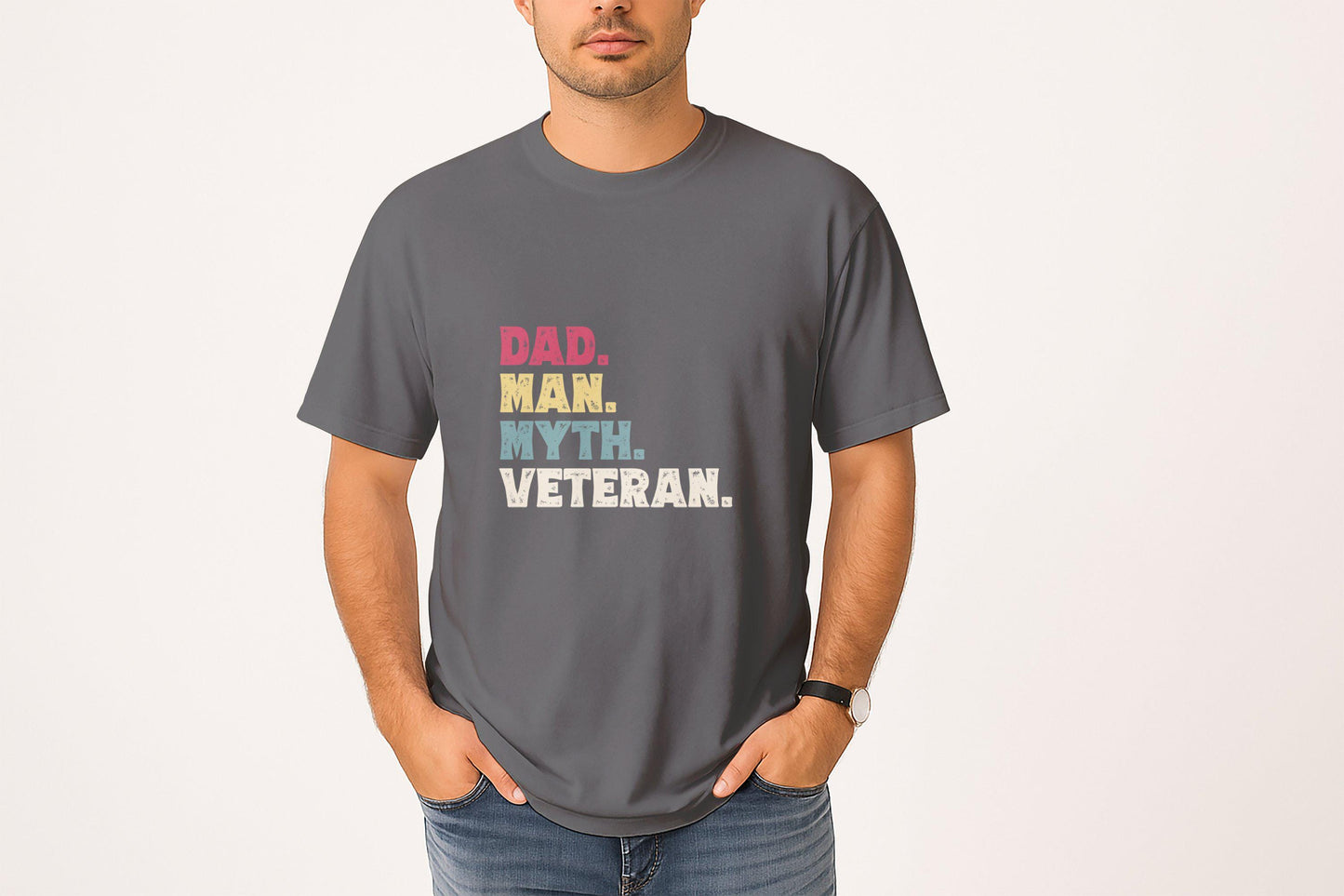 Dad Man Myth Veteran TShirts, Fathers Day Gift Ideas, Retro Dad TShirt, Best Papa Tee, Gift For Grandpa, Gifts For Dad From Daughter