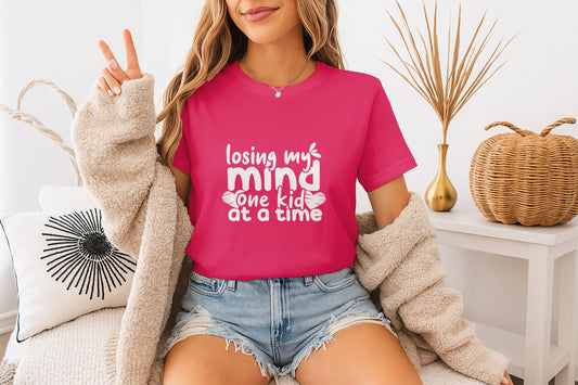 Funny Mom Life T-Shirt: Losing My Mind, One Kid At A Time