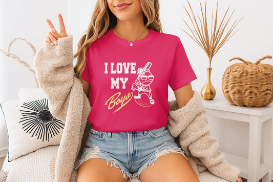 I Love My Boys T-Shirt: Baseball Mom Gift