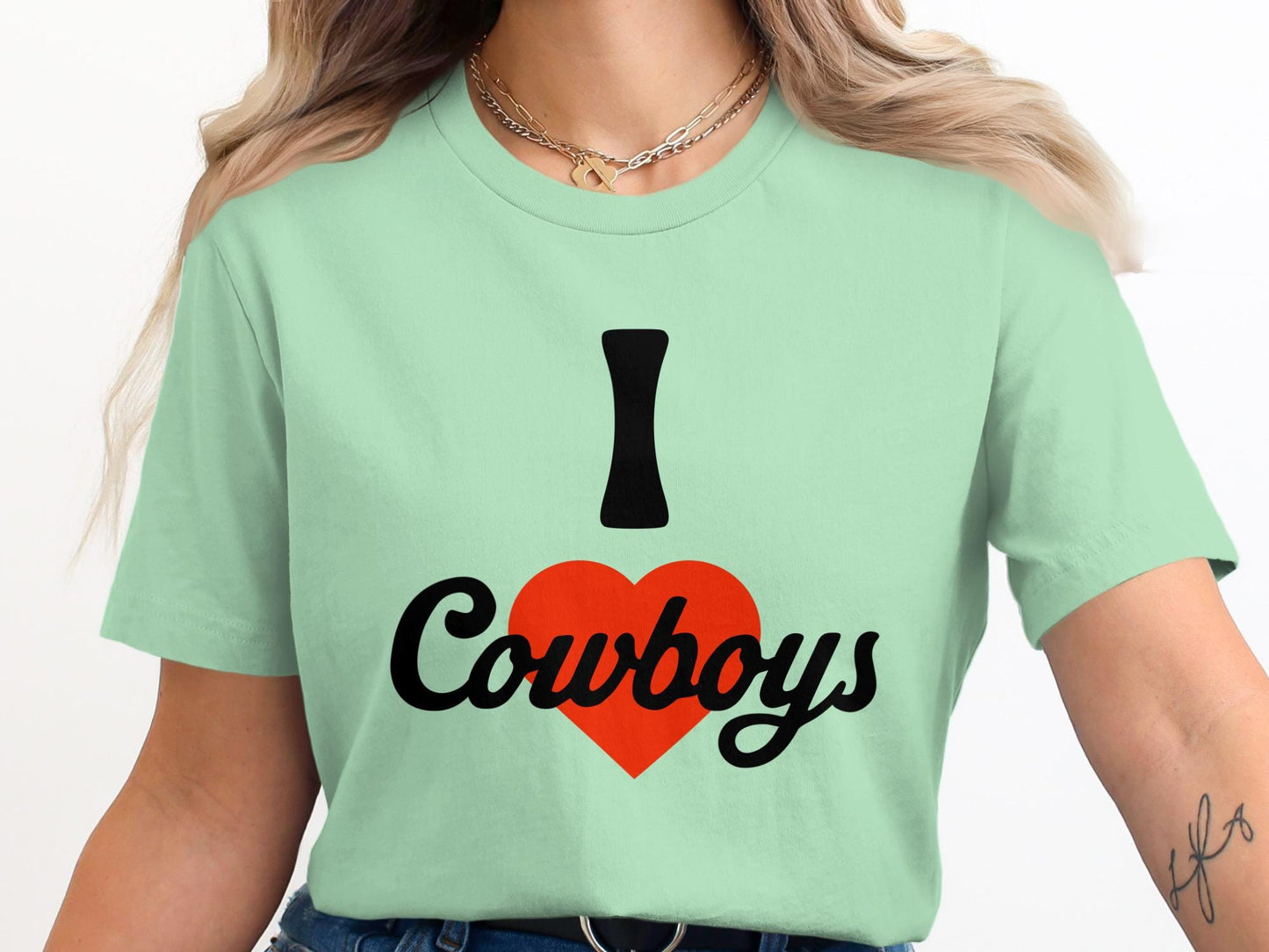 I Love Cowboys T-Shirt, Football Fan Tee
